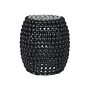 Side Table Black Iron Plastic 45 X 45 X 40 Cm Accent End Table Drum Oval Shape