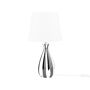 Bedside Table Lamp Silver And Black Base White Shade