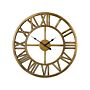 Wall Clock Gold Iron Frame Classic Design Roman Numerals Round 61 Cm