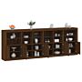 Vidaxl Sideboard With Led Lights Brown Oak 283x37x100 Cm