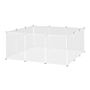 Pawhut Pet Playpen Diy Small Animal Cage Open Enclosure Portable Plastic Fence 12 Panels For Hedgehog Bunny Chinchilla Guinea Pig White