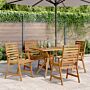 Vidaxl 5 Piece Garden Dining Set Solid Wood Acacia