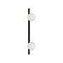 Wall Lamp 2 Lights Black White Glass Iron 85 Cm Globe Shade Light Lighting