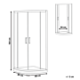 Shower Enclosure Silver Tempered Glass Aluminium Frame Double Door Half Round 80x80x185cm