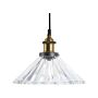 Pendant Lamp Transparent Glass Metal Round Shape 1 Light Classic Beliani