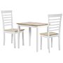 Dining Set Light Wood And White Rubber Wood Table And 2 Chairs For Kitchen