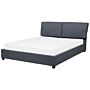 Waterbed Upholstered Frame Grey Eu Super King Size 6ft Modern Cushioned Headboard Beliani