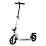 Homcom Folding Kick Scooter Hight-adjustable Urban Scooter W/ Rear Brake, Double Shock Absorption System & 2 Big Wheels, For 14+ Teens Adult, White