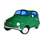 Plush Shaped Cushion - Green Fiat 500