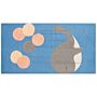 Area Rug Blue Whale Print 80 X 150 Cm Low Pile Runner For Children Playroom