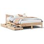 Vidaxl Bed Frame With Drawers 150x200 Cm King Size Solid Wood Pine