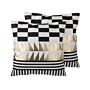 Set Of 2 Decorative Cushions Black And White Cotton Geometric Pattern 45 X 45 Cm