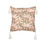 Scatter Cushion Multicolour Cotton 45 X 45 Cm Marine Palm Tree Pattern Square Polyester Filling