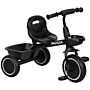 Aiyaplay Kids Trike For 2-5 Years With Adjustable Seat, Pedal, Baskets, Black