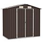 Vidaxl Garden Shed Brown 205x129x183 Cm Galvanised Steel