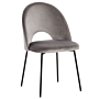 Set Of 2 Dining Chairs Grey Velvet Upholstery Black Legs Retro Glamour Beliani