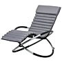 Outsunny Orbital Rocking Chair Folding Lounger Anti-drop With Mat Removable Design 2 In 1 145x74x86cm Black Grey