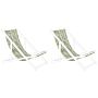 Set Of 2 Sun Lounger Replacement Fabrics Yellow And Grey Polyester Sling Hammock