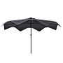 Outsunny Solar Patio Umbrella With Led And Tilt, Outdoor Market Table Umbrella Parasol With Crank, 3 X 3 (m), Dark Grey