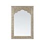 Wall Mounted Hanging Mirror Gold 60 X 90 Cm Moroccan Modern Rectangular