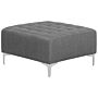 Ottoman Grey Tufted Fabric Modern Living Room Square Footstool Silver Legs Beliani