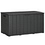 Outsunny 336l Garden Storage Box, Water-resistant Heavy Duty Double Wall Plastic Container, Garden Furniture Organizer, Black