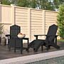 Vidaxl Garden Adirondack Chairs With Footstool & Table Hdpe Anthracite