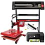 Pixmax 38cm Swing Heat Press, Vinyl Cutter, Printer, Weeding Pack