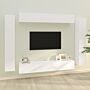 Vidaxl 8 Piece Tv Cabinet Set White Engineered Wood