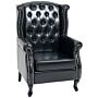 Homcom Wingback Accent Chair Tufted Chesterfield-style Armchair With Nail Head Trim For Black