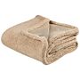 Blanket Beige Faux Fur 125 X 150 Cm Teddy Bear Soft Fluffy Decorative Throwhome Accessory