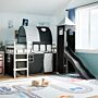 Vidaxl Kids' Loft Bed With Tower White&black 90x200 Cm Solid Wood Pine