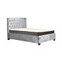 Cologne King Bed Steel Crushed Velvet