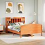 Vidaxl Bookcase Bed Without Mattress Wax Brown 150x200 Cm King Size Solid Wood Pine