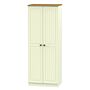 Warwick Tall Plain Wardrobe In Cream Ash & Modern Oak