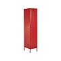 Metal Storage Cabinet Red Metal Locker With 5 Shelves And Rail Modern Home Office Beliani