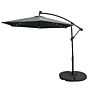 Grey 3m Led Cantilever Parasol With Fan Base