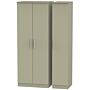 Contrast Tall Triple Plain Wardrobe In Mushroom Matt