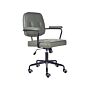 Office Chair Green Faux Leather Swivel Adjustable Height With Armrests Home Office Study Traditional Beliani