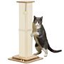 Pawhut 3 In 1 Cat Scratching Post, 87cm Cat Scratcher W/ Track Ball Toy, Oak | Aosom Uk