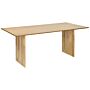 Dining Table Light Wood Mdf Rubber Wood 180 X 90 Cm Wooden Legs Rectangular Veneered Top Natural Finish Minimalistic Scandinavian Kitchen