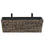 Plant Pot Brown Water Hyacinth Weave Rectangular 60 X 20 Cm Synthetic With Drain Holes