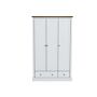 Devon 3 Door 2 Drawer Wardrobe White