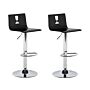 Set Of 2 Bar Stools Transparent Black Acrylic Footstool Swivel Gas Lift Adjustable Height