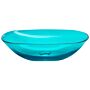 Countertop Wash Basin Turquoise Solid Surface 340 X 360 Mm Semi-transparent Bathroom Sink