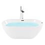 Freestanding Whirlpool Bath White Sanitary Acrylic Led Illuminated Oval Single 170 X 80 Cm