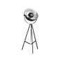 Floor Lamp Black With Silver Metal 165 Cm Tripod Base Adjustable Open Shade