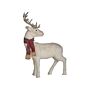 Decorative Figurine White Faux Fur 51 Cm Christmas Decoration Reindeer Living Room Decor Beliani