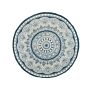 Area Rug Blue Hemp Ø 120 Cm Round Hand Woven Oriental