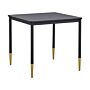 Dining Table Black Mdf Tabletop 80 X 80 Cm Square Kitchen Table With Metal Legs